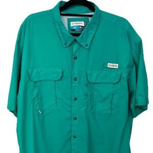 Magellan Outdoors Men’s Teal Button-Down Short Sleeve Shirt